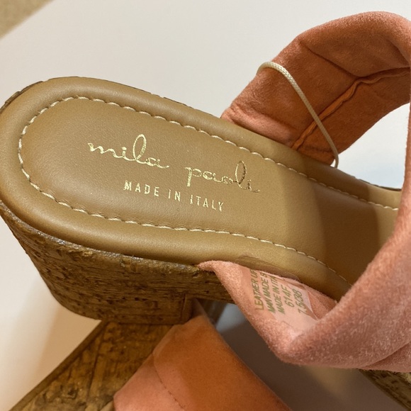 2 band cork heel sandals NWT! Size 7.5 Made in Italy - Picture 13 of 16